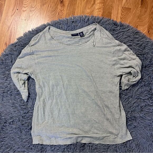 Adrienne Vittadini Casual Striped Linen Top Size 2X - Picture 1 of 5